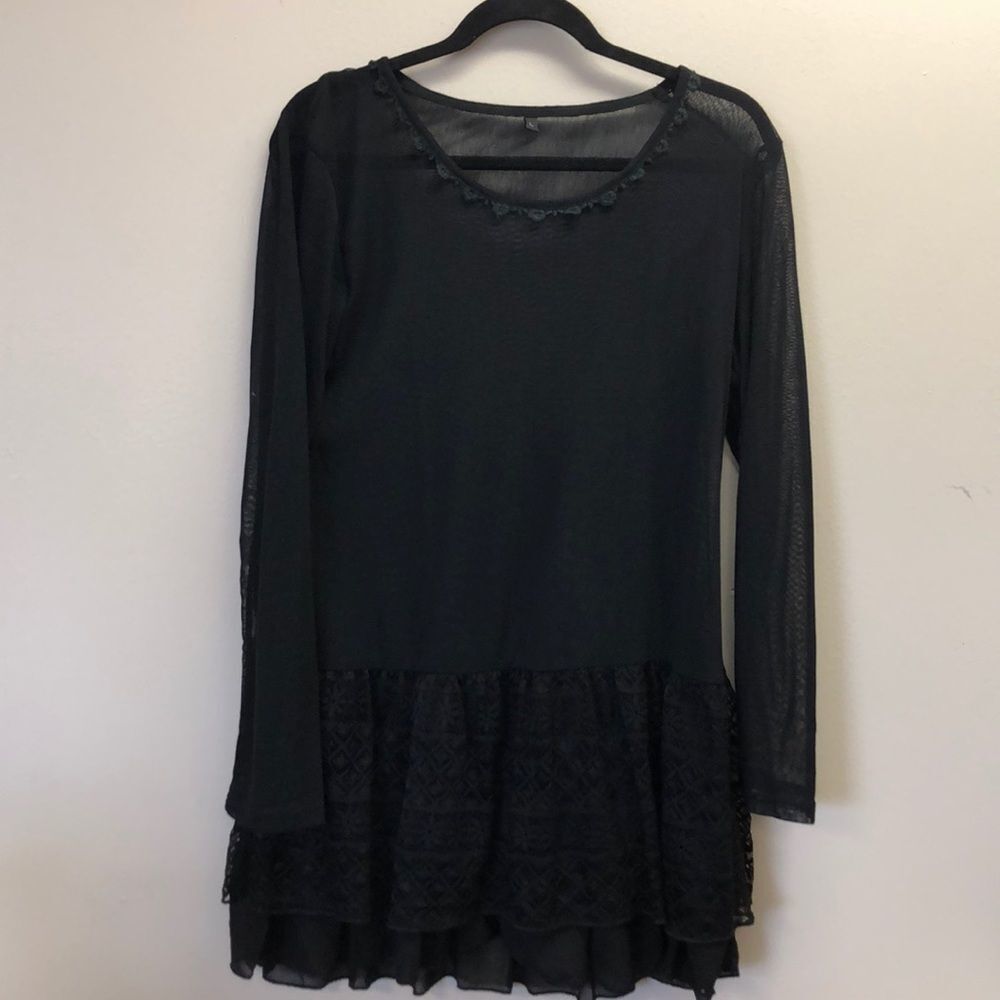 Black Sheer Dress Size Large